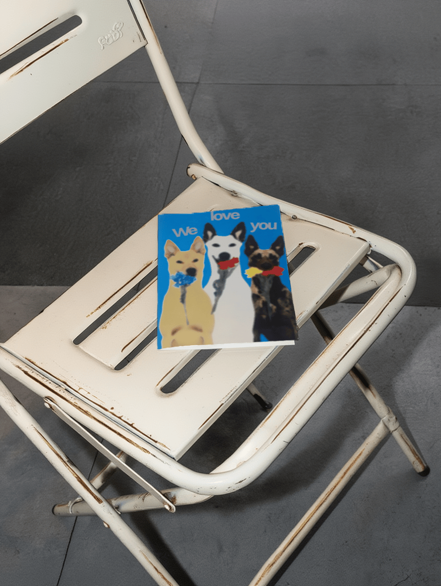 We Love You Dogs Card mockup 2
