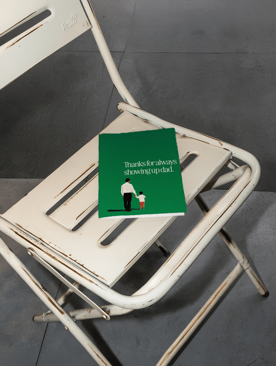 Thanks for Always Showing Up Dad Card mockup 2