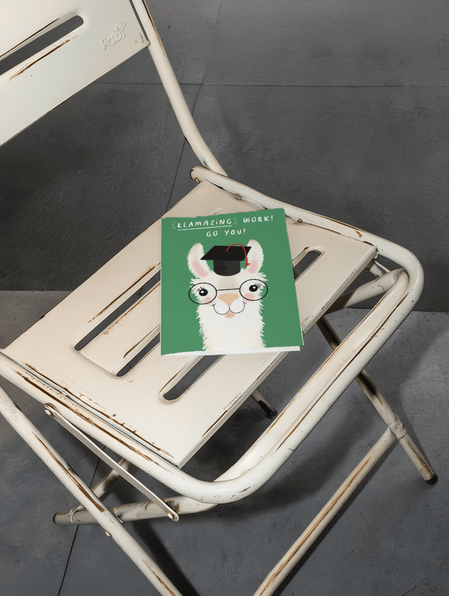 Llamazing Graduation Card mockup 2
