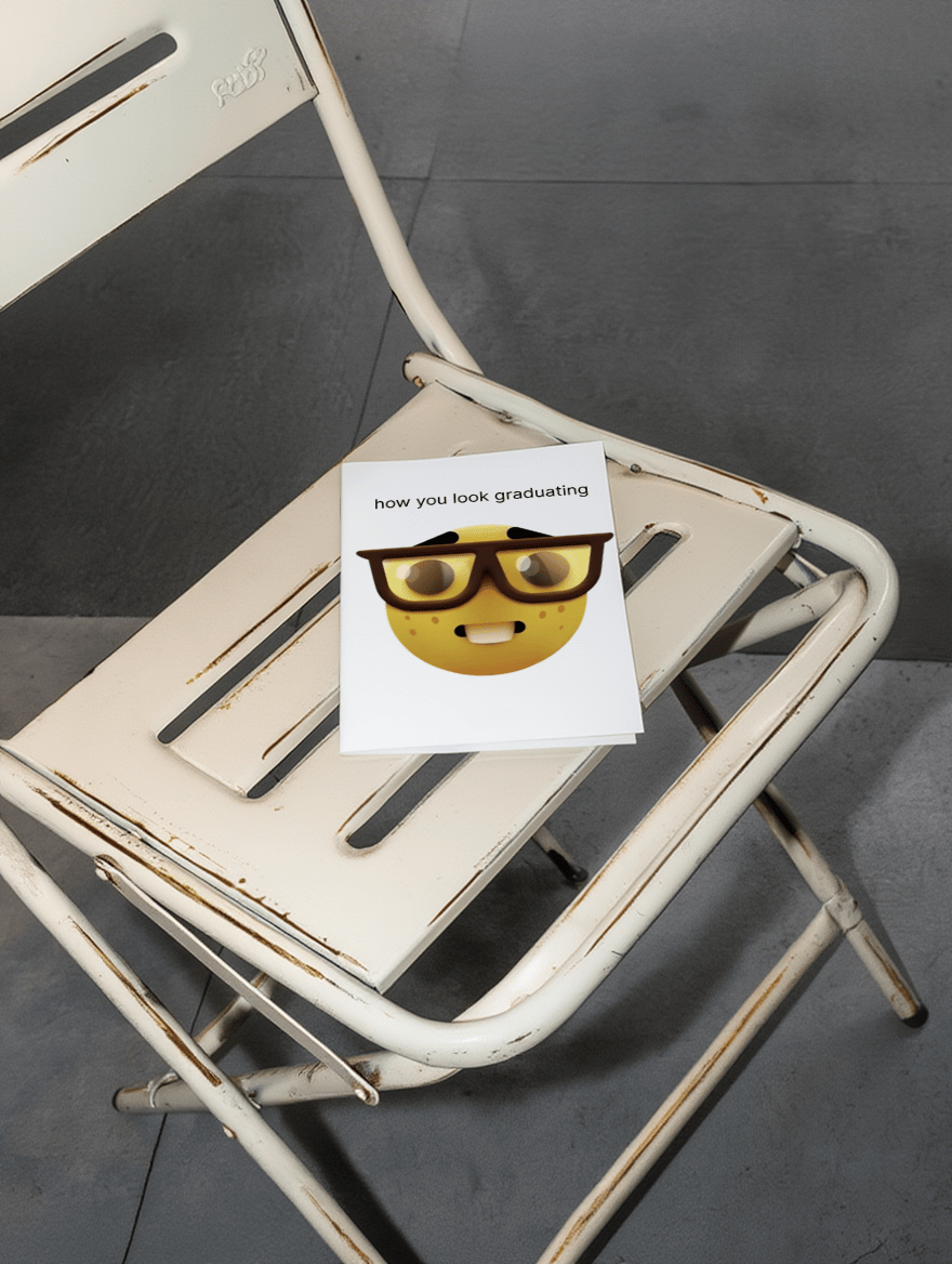 How You Look Graduating Emoji Card mockup 1