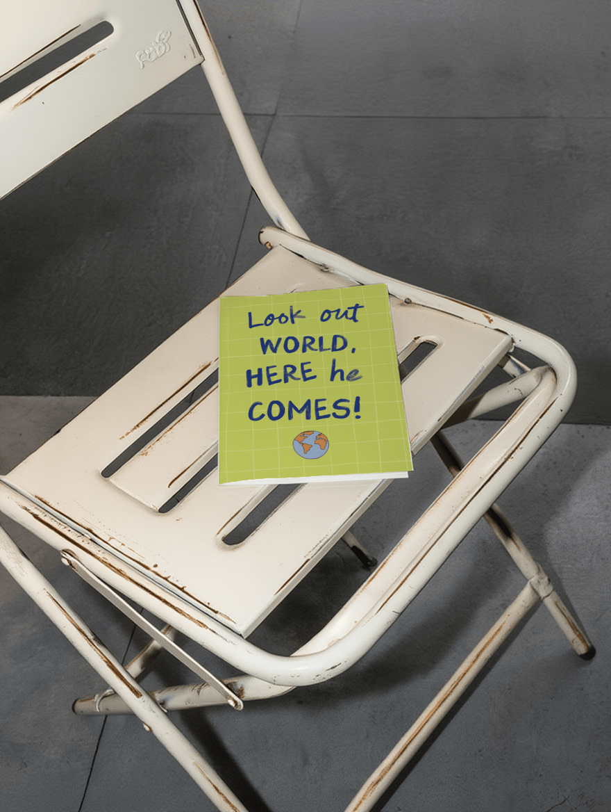 Look Out World He’s Coming Card mockup 2