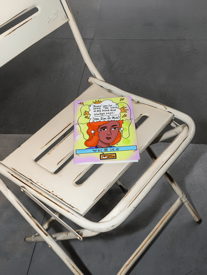 Voice in My Head Dad Card mockup 2