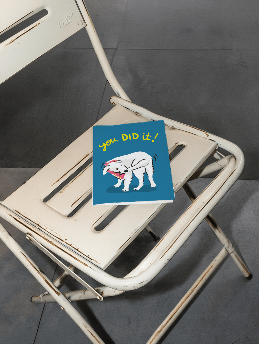 You Did It Dog Card mockup 2