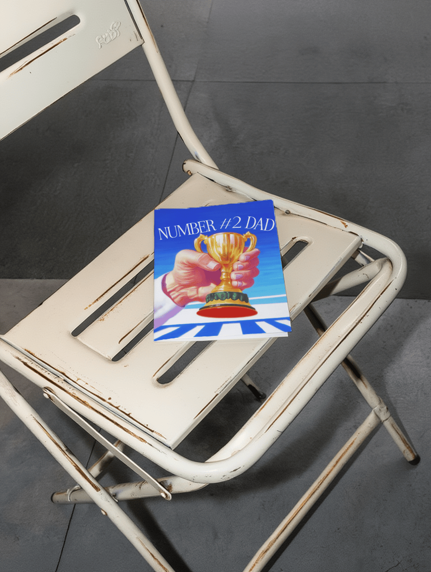 Number Two Dad Trophy Card mockup 2