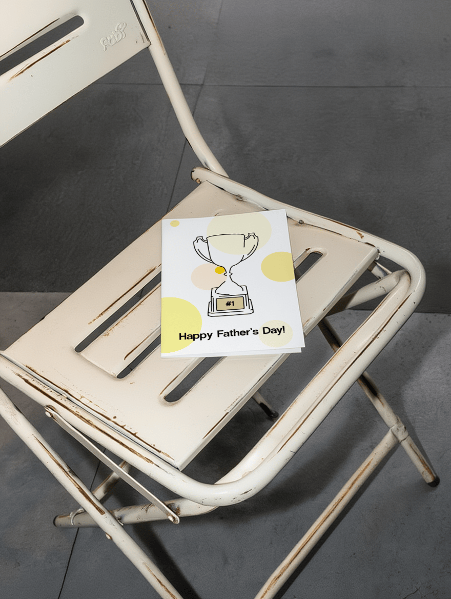 Number One Trophy Father's Day Card mockup 2