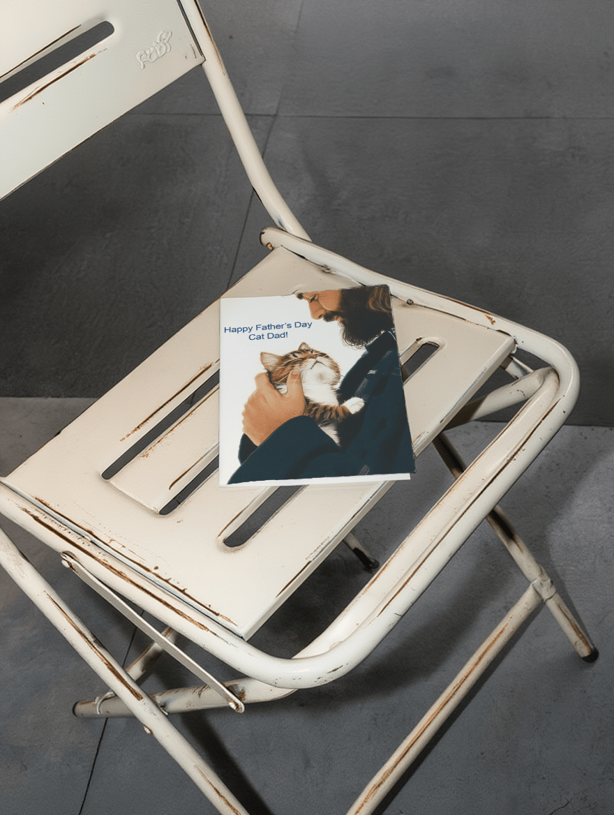 Happy Father's Day Cat Dad Card mockup 1