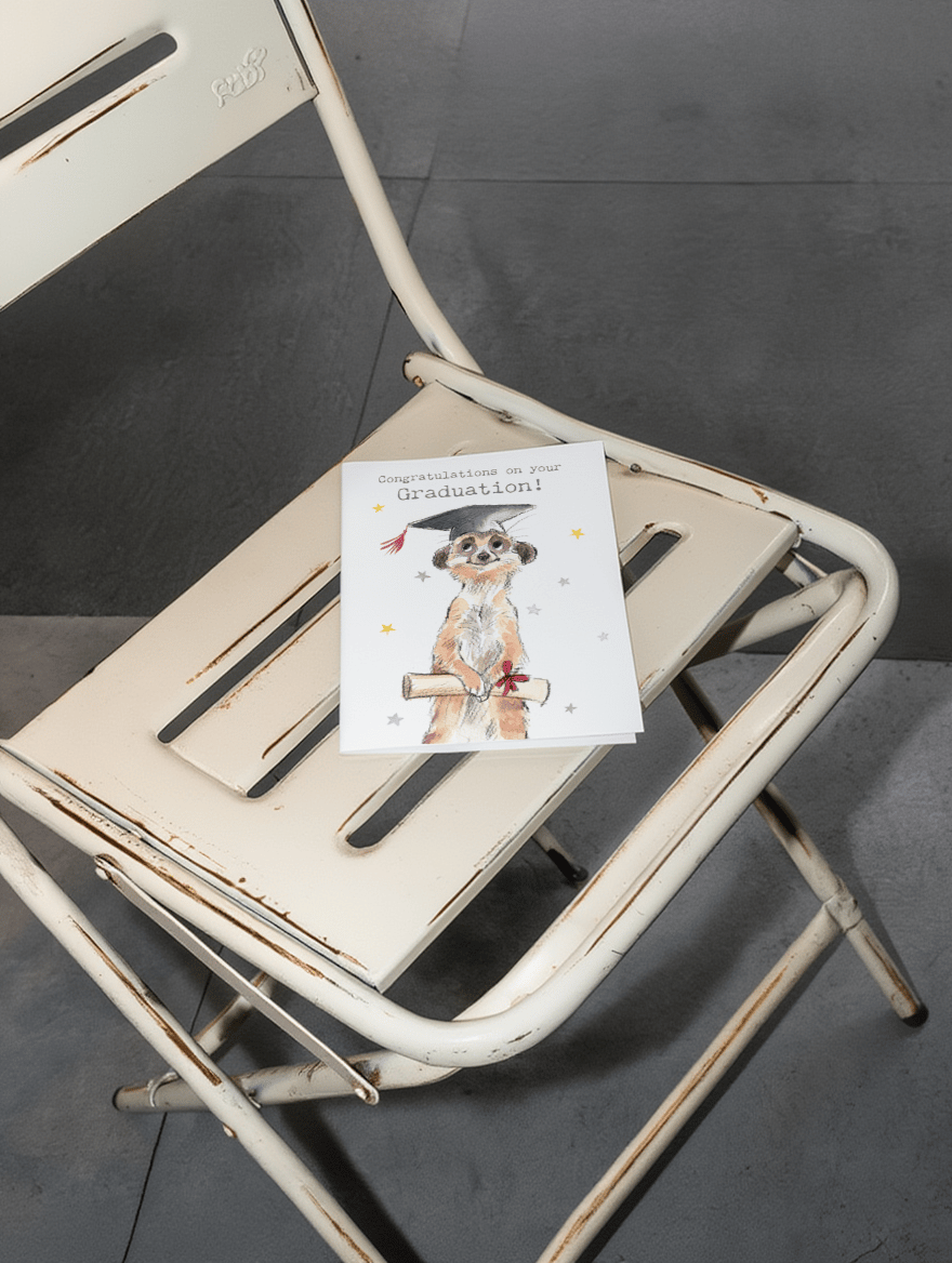 Congratulations Meerkat Graduation Card mockup 2