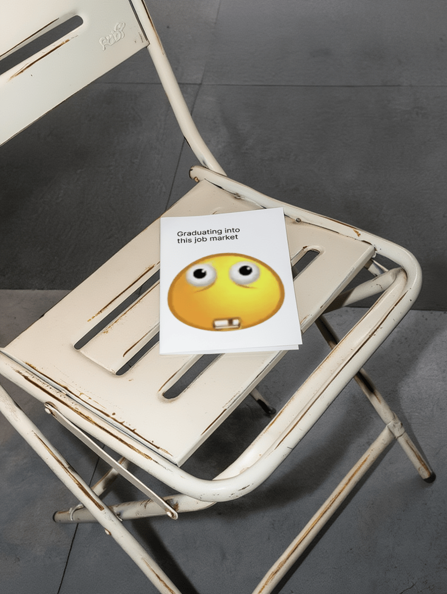 Job Market Emoji Graduation Card mockup 2
