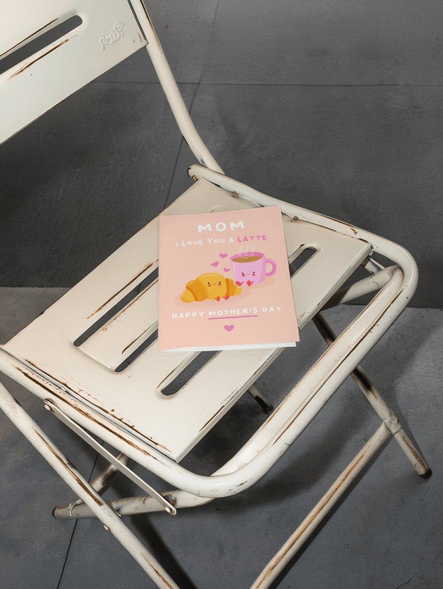 Love You a Latte Mom Card mockup 2
