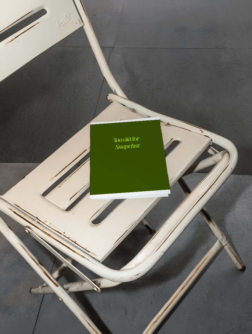 Too Old for Snapchat Card mockup 2