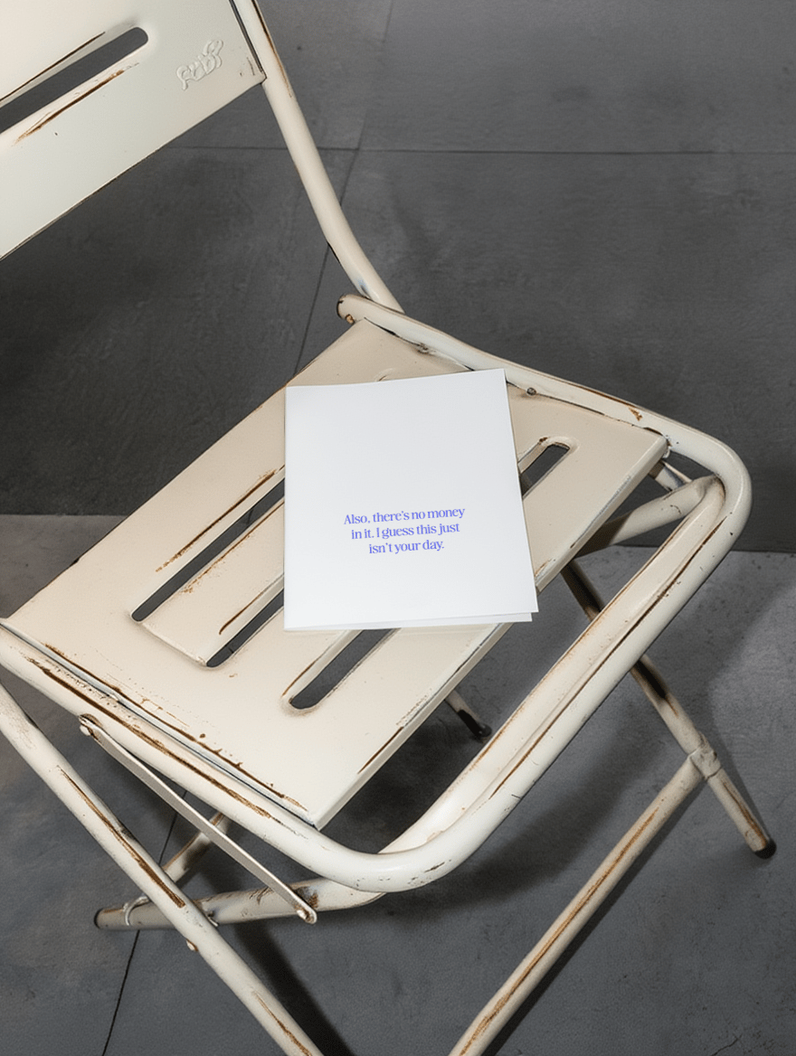 No Money, No Luck Birthday Card mockup 2