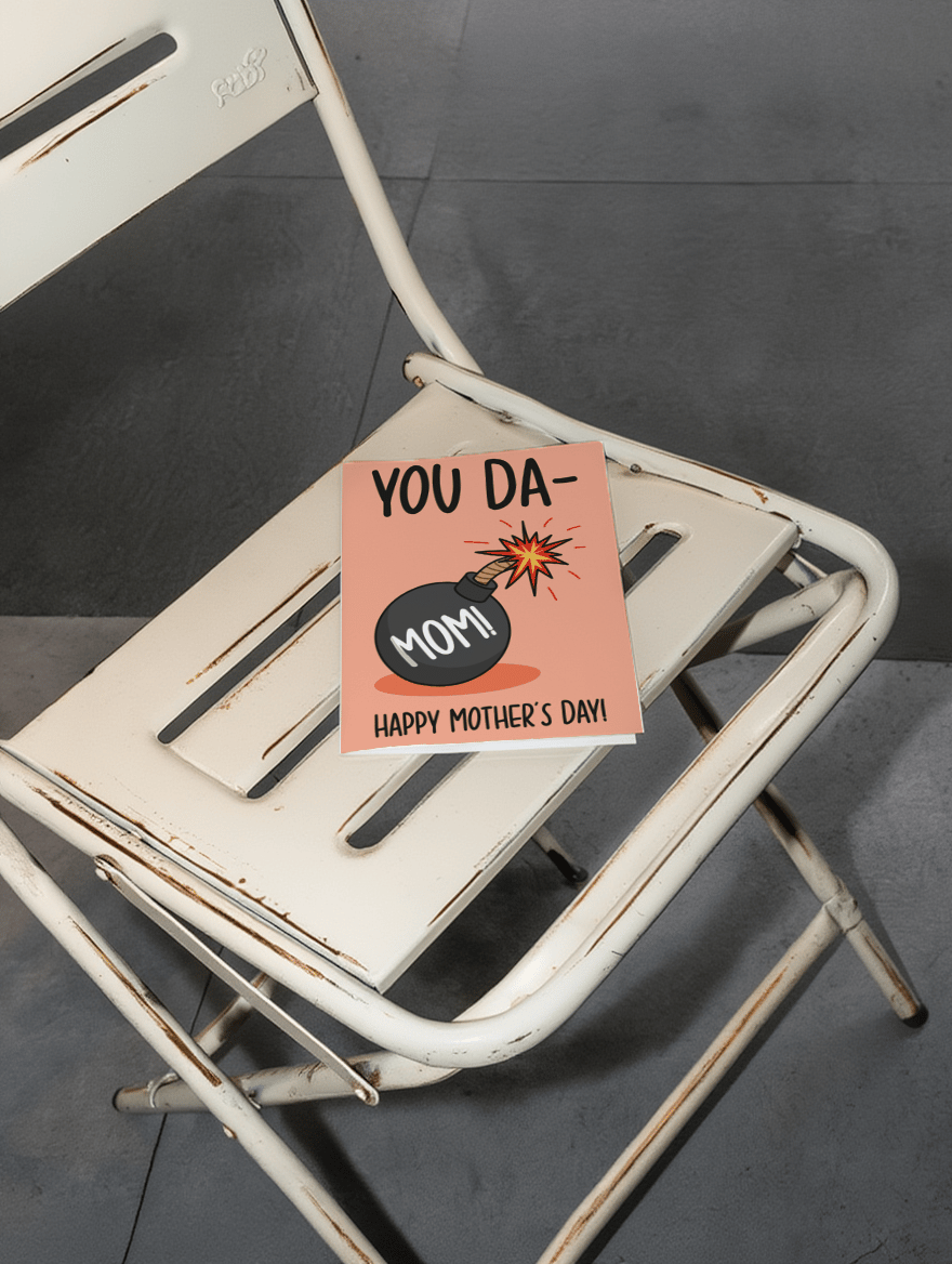 You Da Mom Bomb Card mockup 2