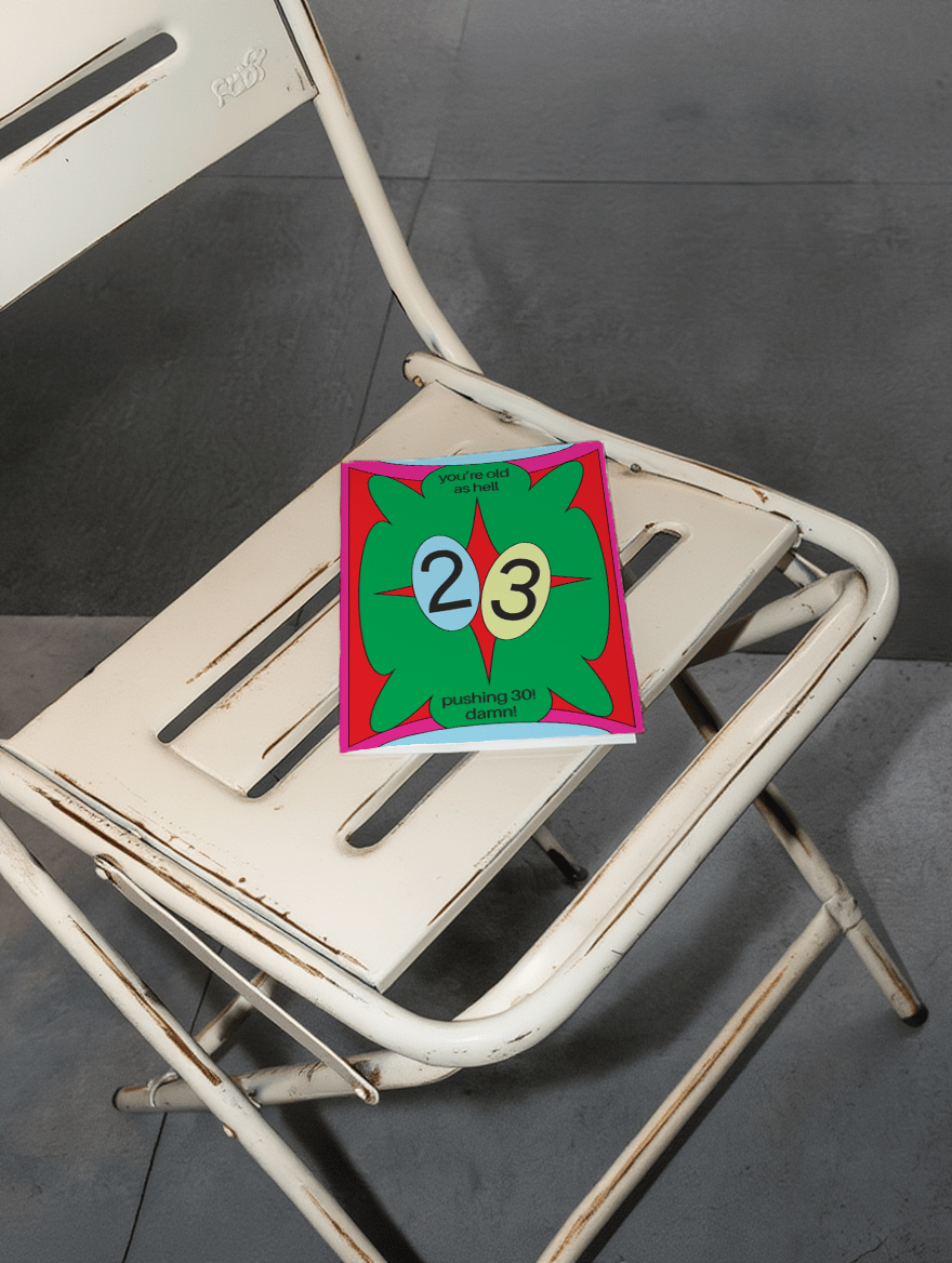You're Old As Hell 23rd Birthday Card mockup 2