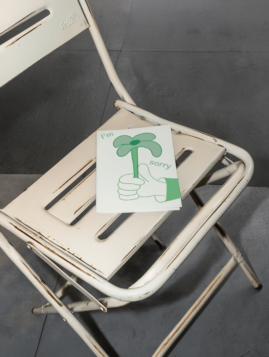 I'm Sorry Flower Card mockup 2