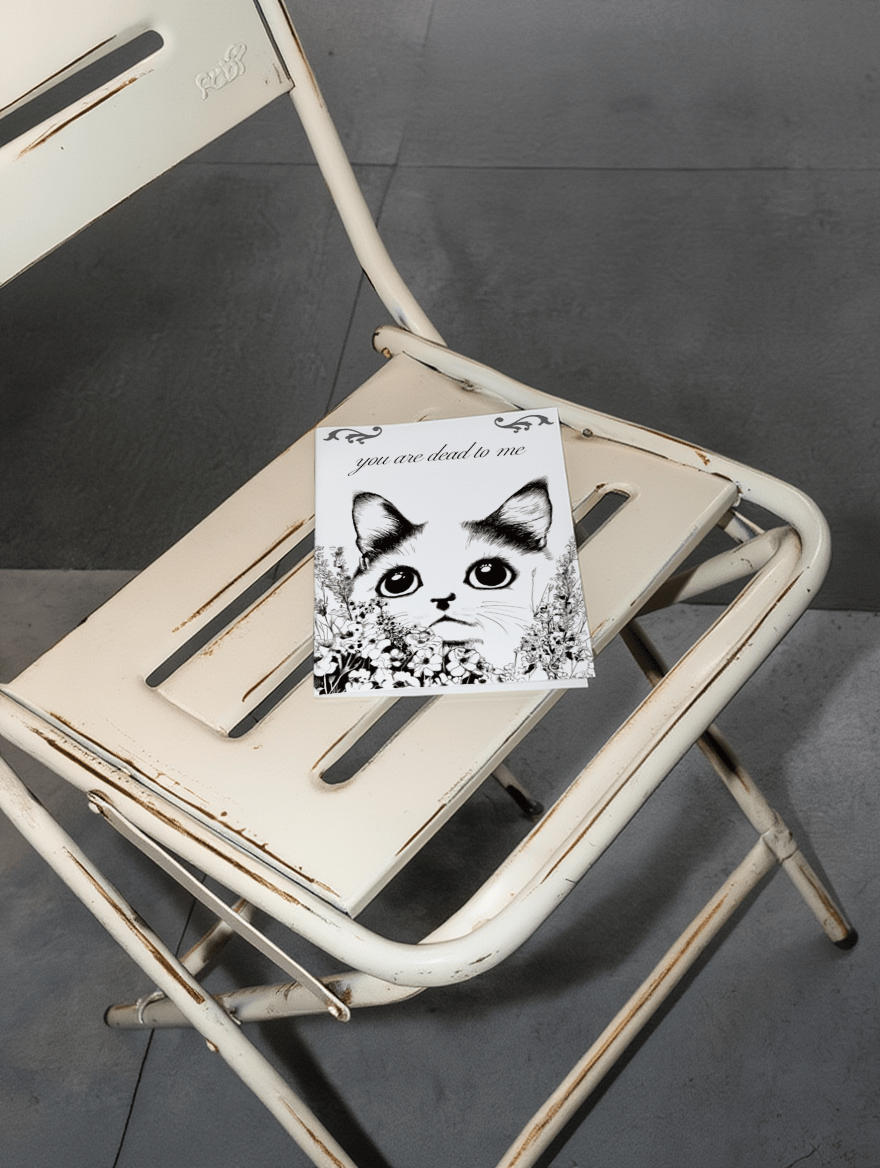 You Are Dead to Me Cat Card mockup 2