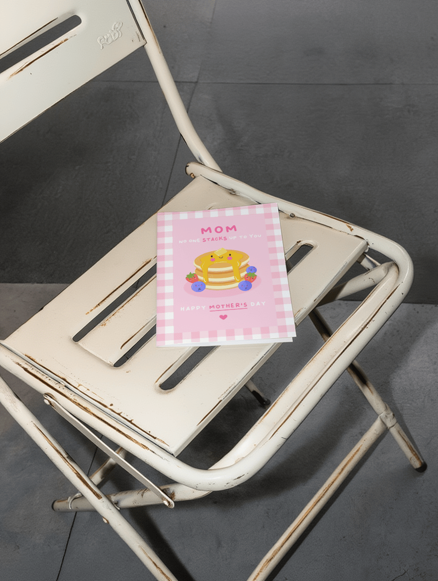 Stacks Up Cute Pancake Mom Card mockup 2