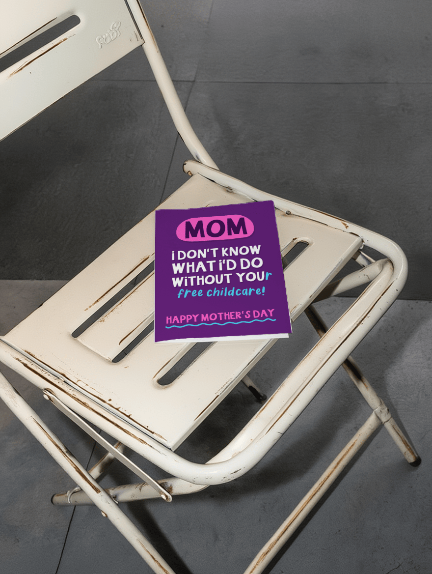 Free Childcare Thanks Mom Card mockup 2