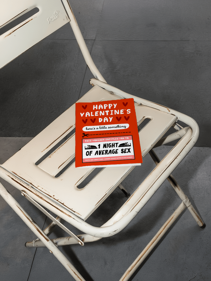 Average Sex Voucher Valentine's Day Card mockup 2