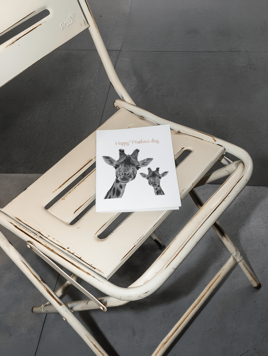 Giraffe Mother’s Day Card mockup 2