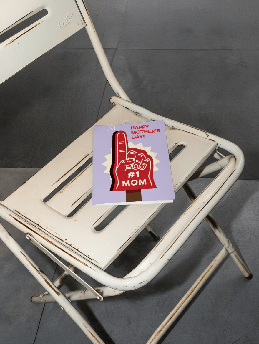 Number One Mom Foam Finger Card mockup 2