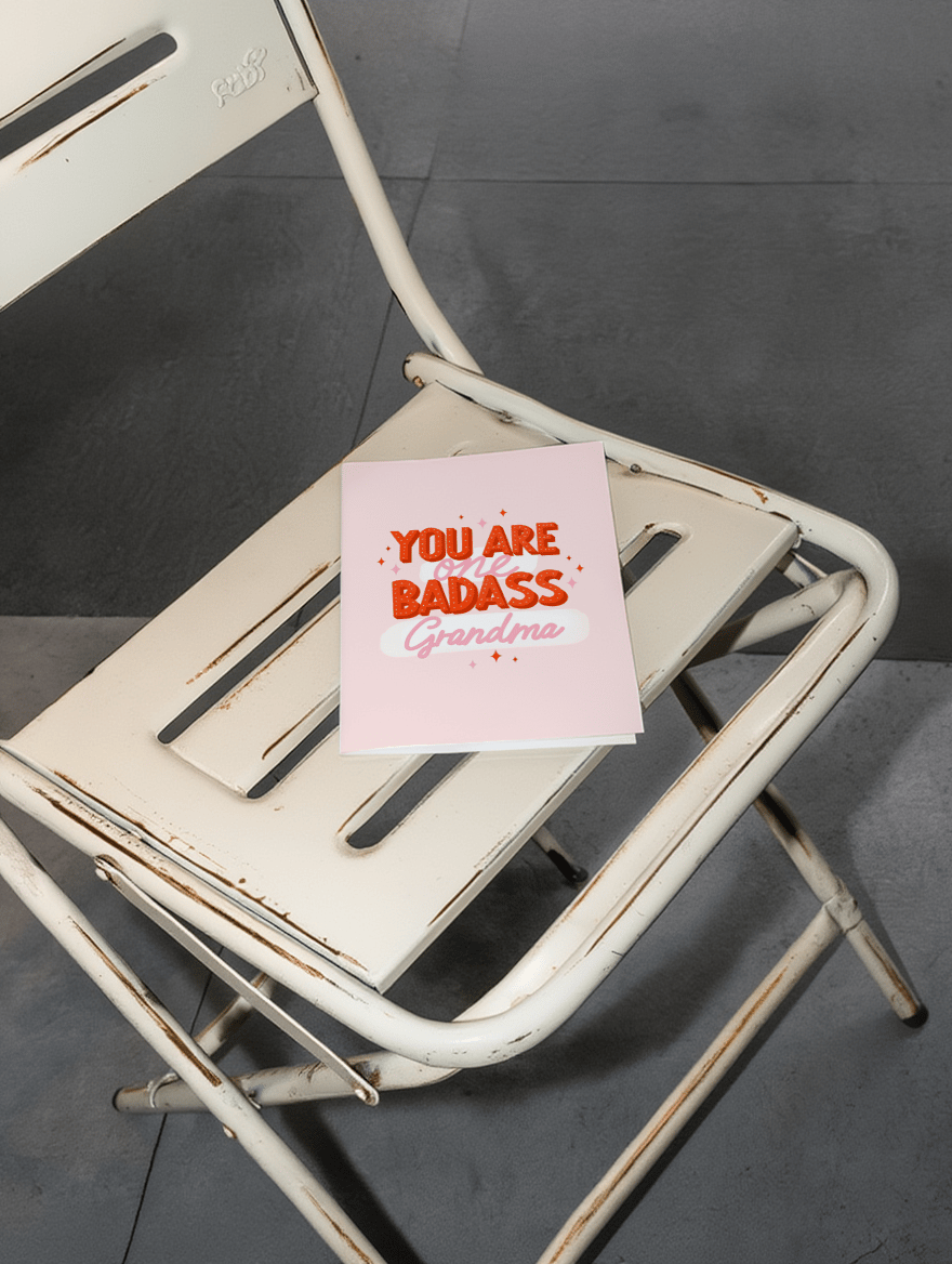 One Badass Grandma Card mockup 2