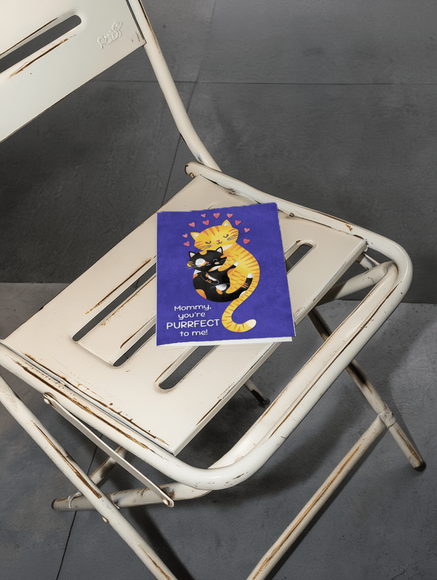 Purrfect Mommy Cat Card mockup 1