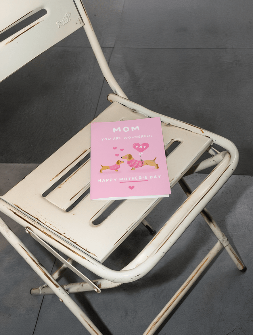 Wonderful Mom Dachshund Card mockup 2