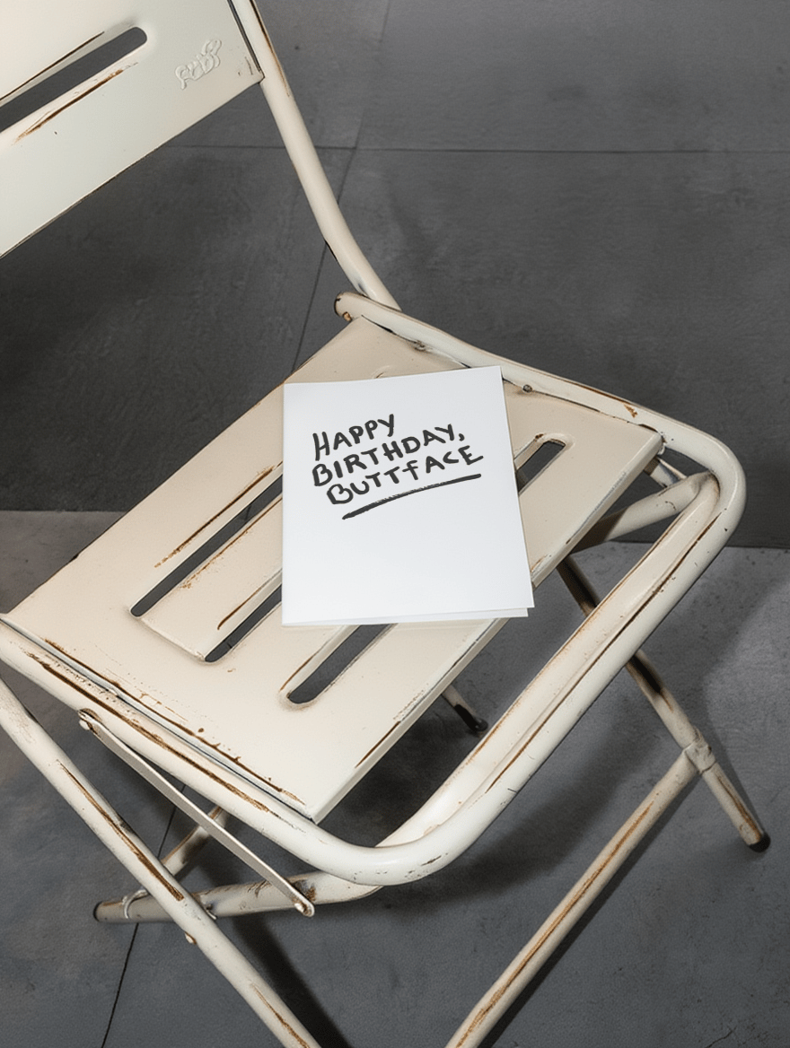 Happy Birthday Buttface Card mockup 2