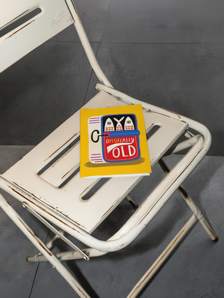 Ofishially Old Birthday Card mockup 2