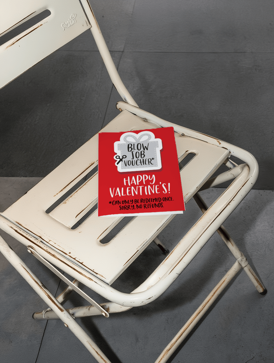 Blow Job Voucher Valentine's Day Card mockup 2
