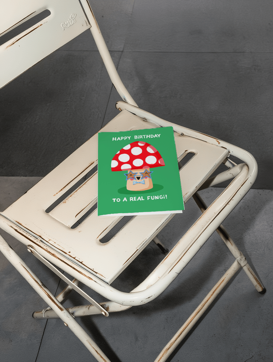 Happy Birthday to a Real Fungi Card mockup 2
