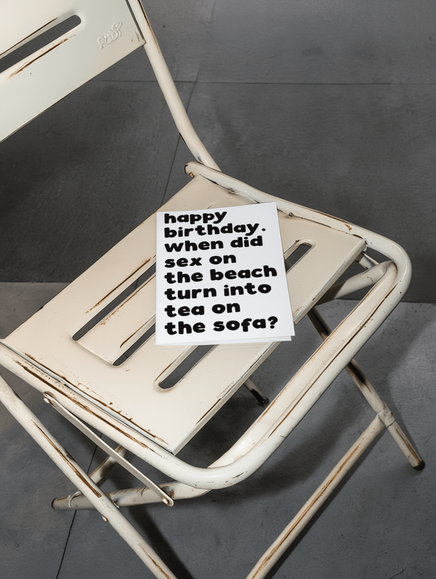 Tea on the Sofa Birthday Card mockup 2