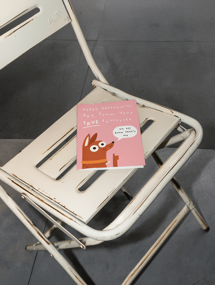 True Favourite Dog Valentine's Day Card mockup 2