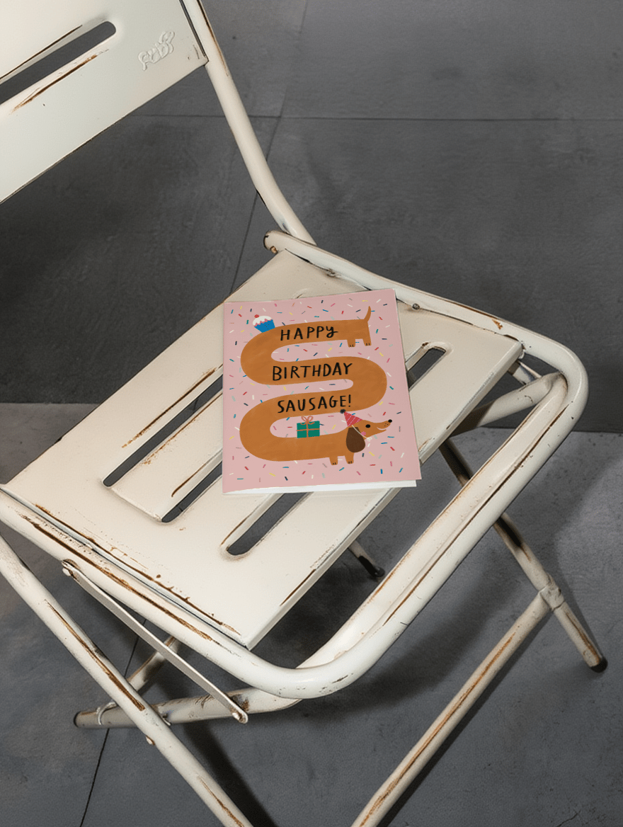 Happy Birthday Sausage Card mockup 2