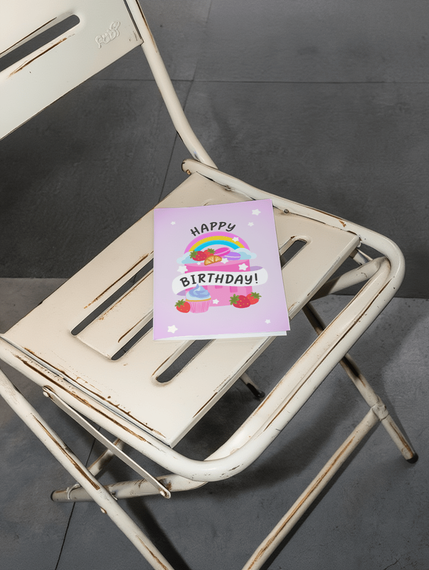 Rainbow Sweet Treats Birthday Card mockup 2
