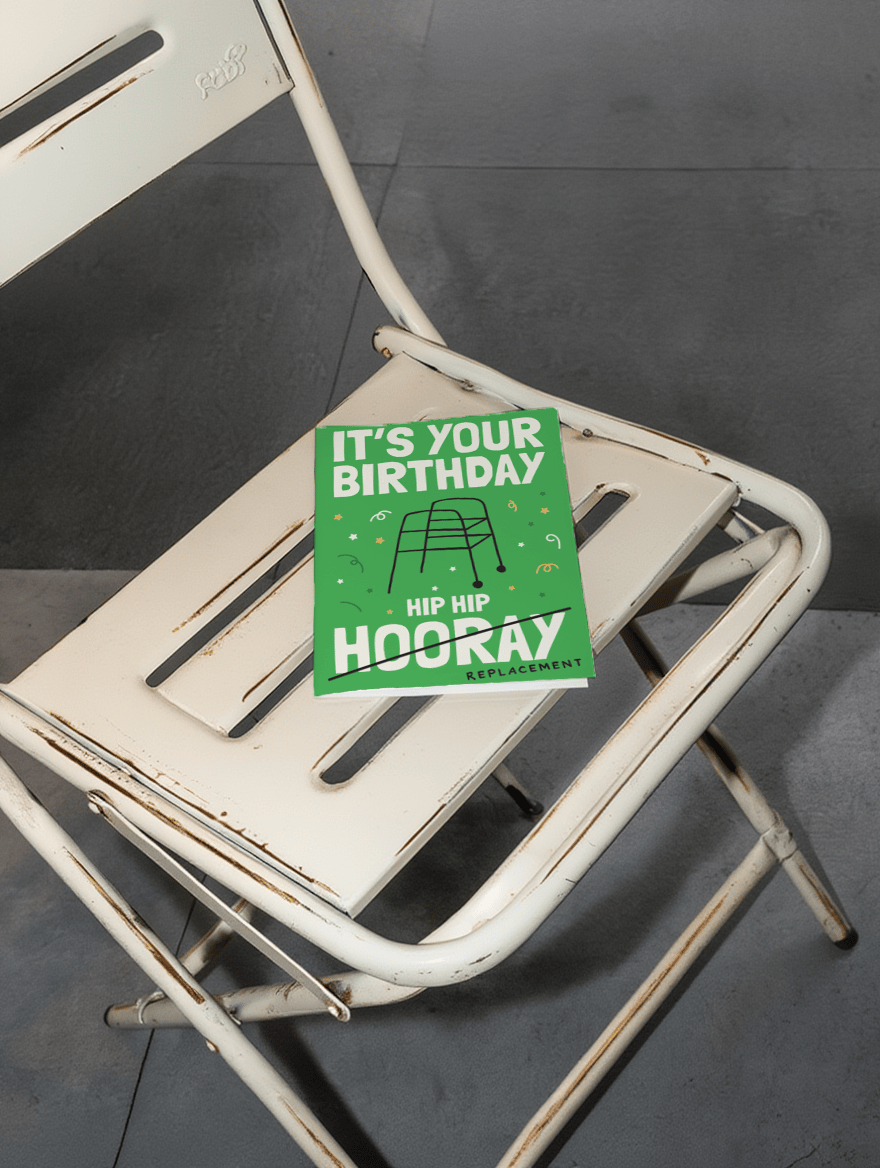 Hip Replacement Birthday Card mockup 2