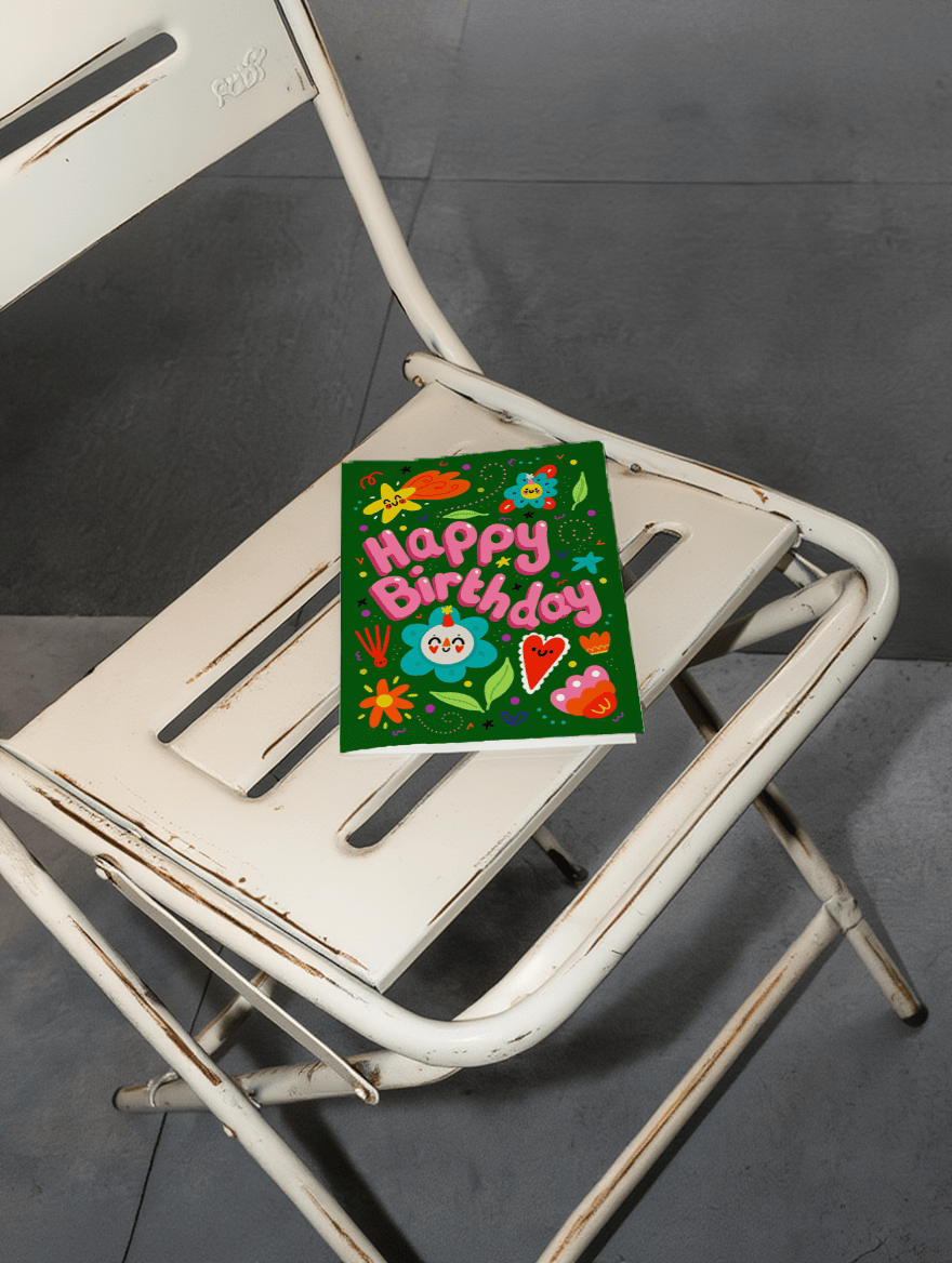 Happy Birthday Bright Florals mockup 2