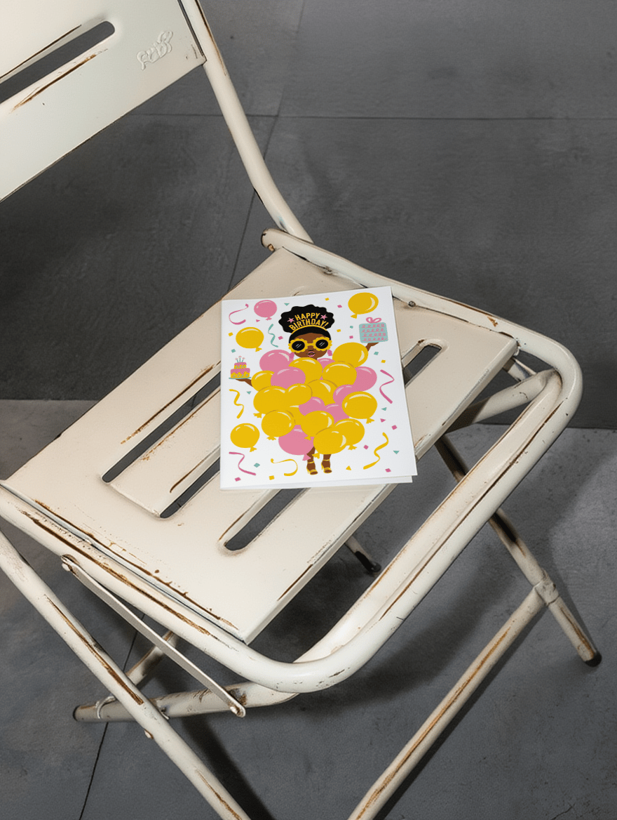 Fabulous Birthday Balloons Card mockup 2