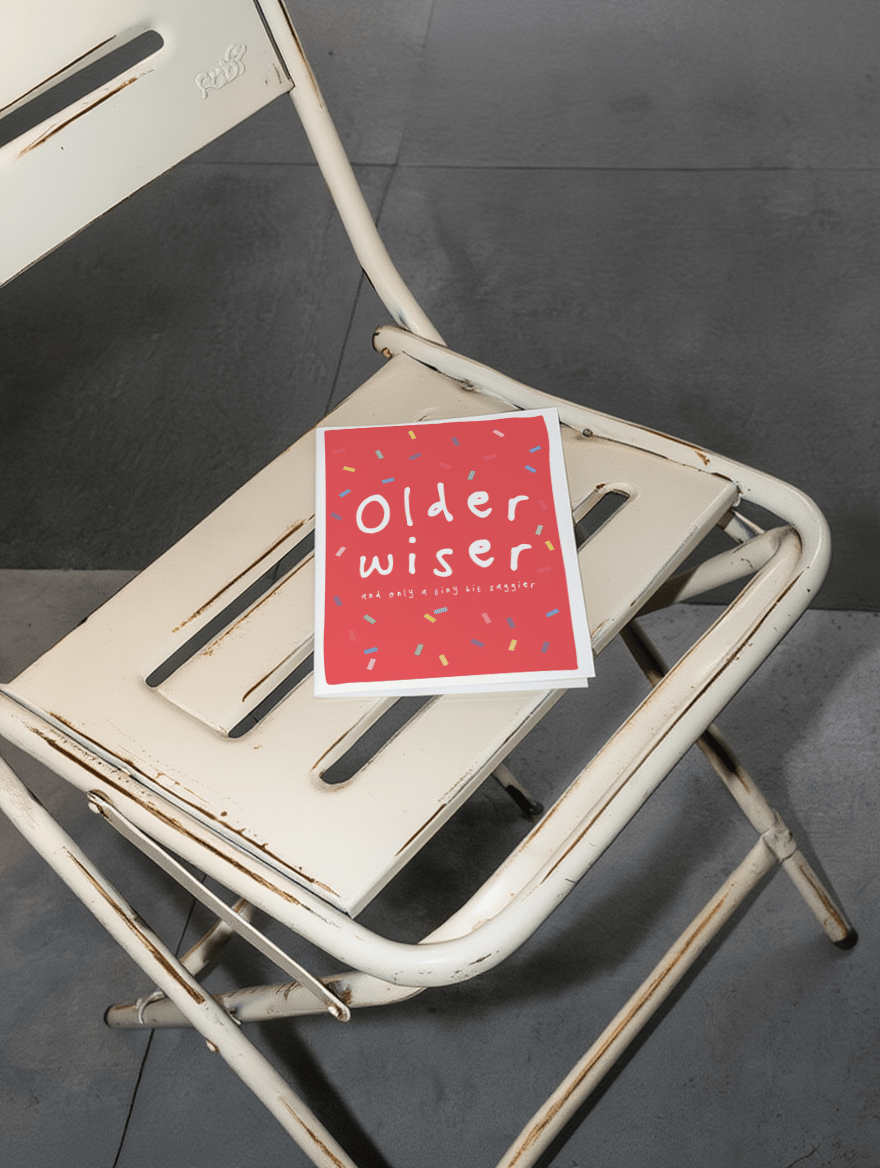 Older Wiser Birthday Card mockup 2