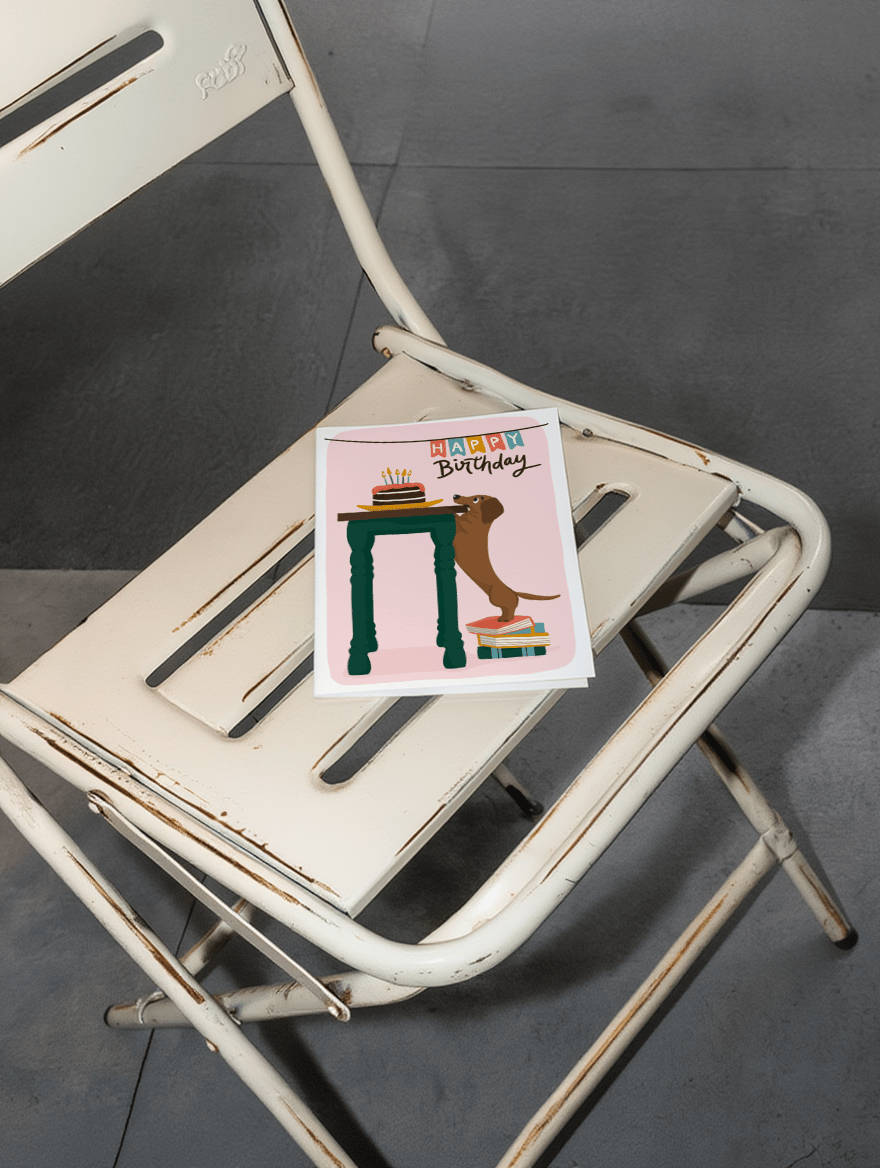 Dachshund Birthday Card mockup 2