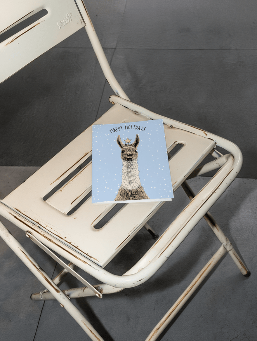 Festive Llama Holiday mockup 2