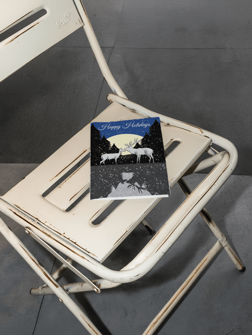 Moonlit Winter Deer mockup 2