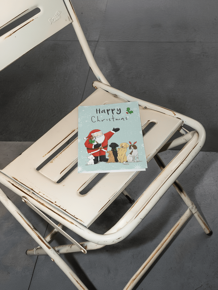 Happy Christmas - Santa And Pets mockup 2