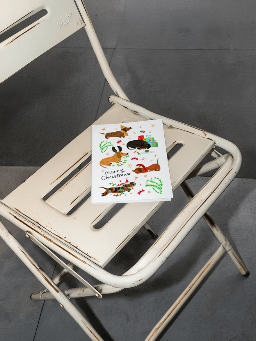 Festive Dachshunds Celebrating Christmas Cheer mockup 2