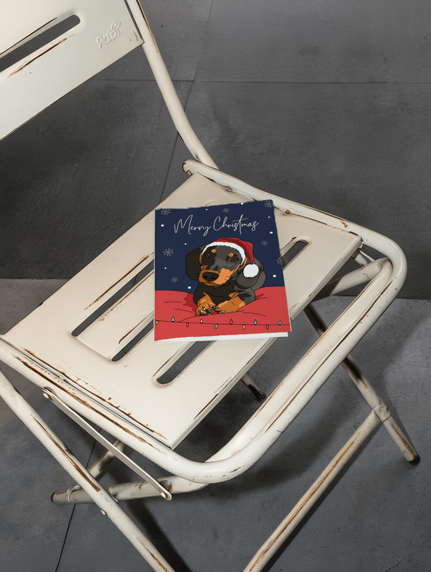 Dachshund Merry Christmas mockup 2