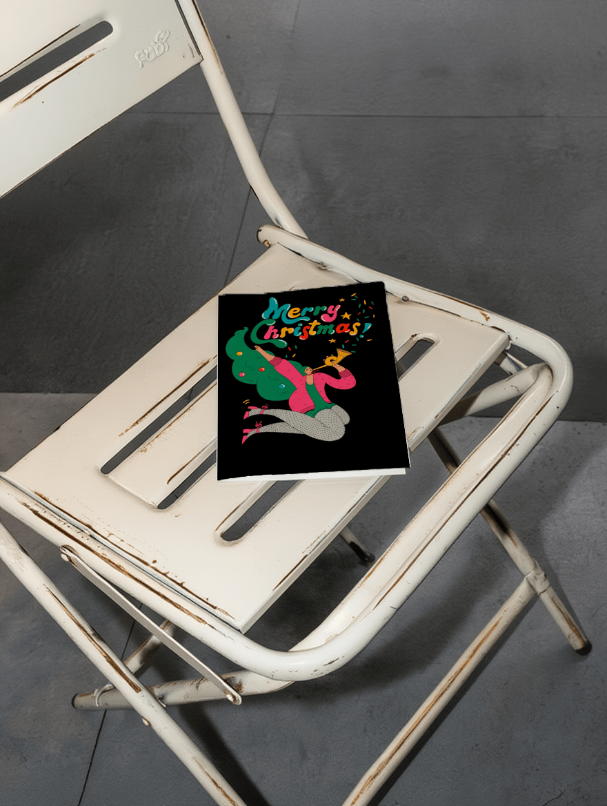 Festive Horn Merry Christmas mockup 2