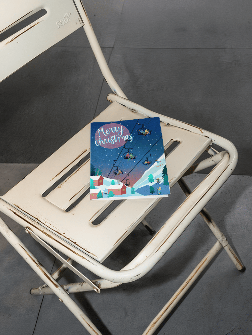 Ski Lift Merry Christmas mockup 2