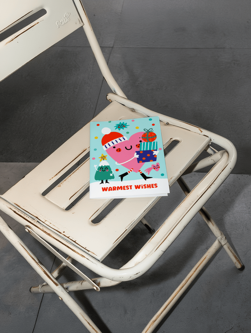 Warmest Wishes Heart and Gift Illustration mockup 2