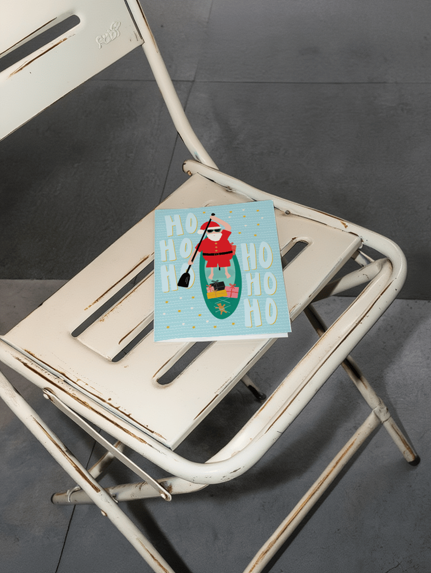 Santa Paddleboarding Christmas mockup 2