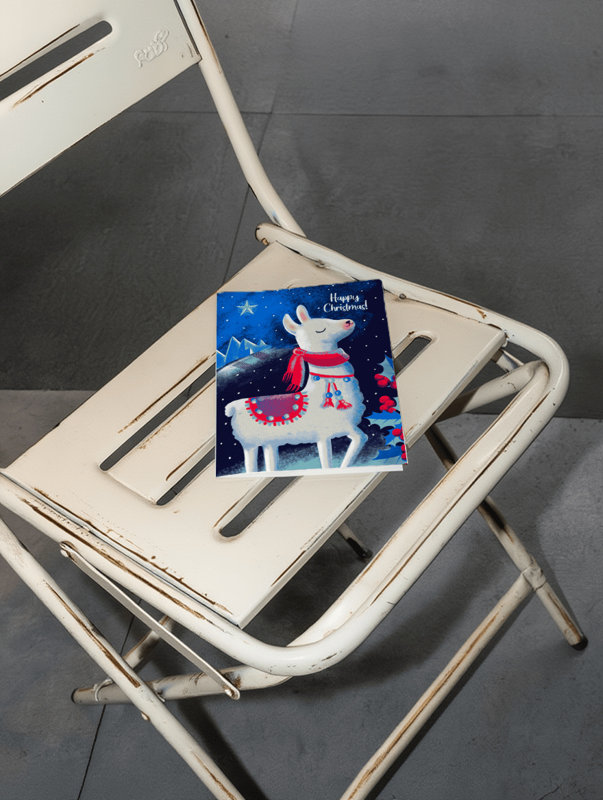 Reindeer in Winter Scene mockup 2